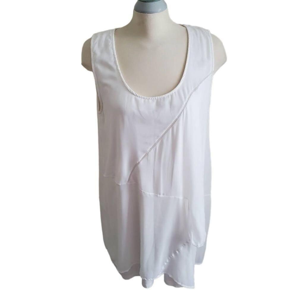 Dolcezza White Sleeveless Tunic Top Size XL